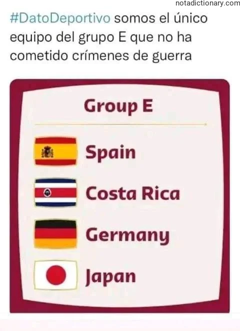 Learn Spanish With Memes: El Único Equipo Que No Ha Cometido Crímenes De Guerra