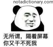Learn Chinese With Memes: 无所谓，隔着屏幕你又干不死我
