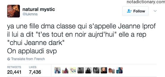 Learn French With Memes: Jeanne Dark Humor