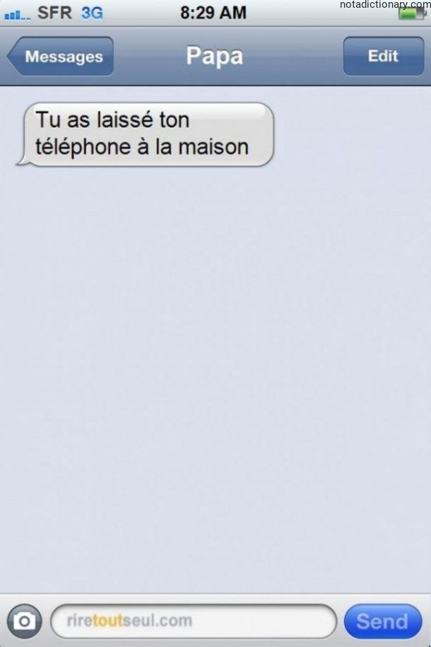 Learn French With Memes: Left Your Phone Behind