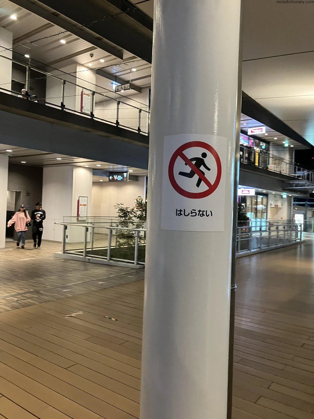 Learn Japanese With Memes: No Running Sign